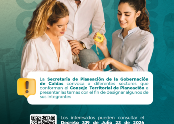 Secretaría de Planeación de Caldas abre convocatoria para integrar el Consejo Territorial de Planeación: postulaciones irán hasta el 24 de agosto